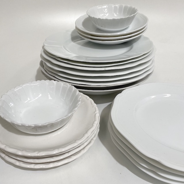 DINNERWARE, White Vintage Assorted